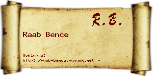 Raab Bence névjegykártya